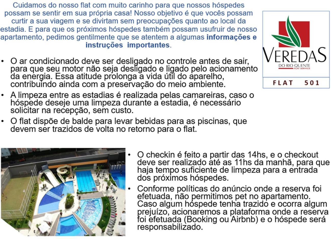 Flat 501 - Condominio Veredas Do Rio Quente - Diferenciado Com Ar Na Sala E No Quarto Bagian luar foto